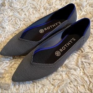 Rothy’s Pointed Toe Flats - Cloud Grey Birdseye - 8.5 - Box Included